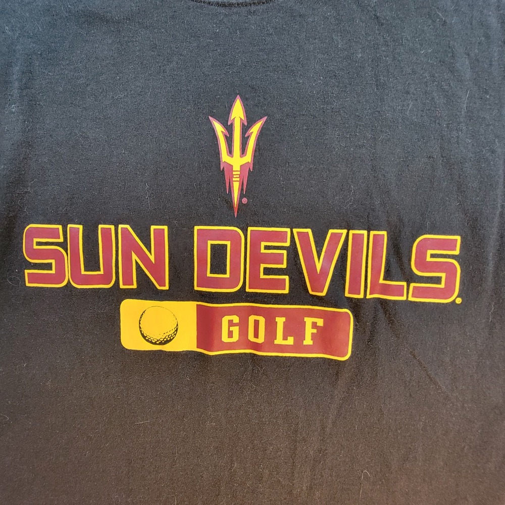 Champion T-Shirt Mens Large Black Excellent ASU Sun Devils Golf Graphic Tee